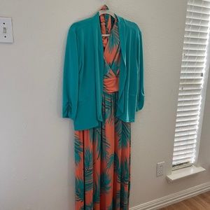 Maxi Dress w/Cardigan and Headband
